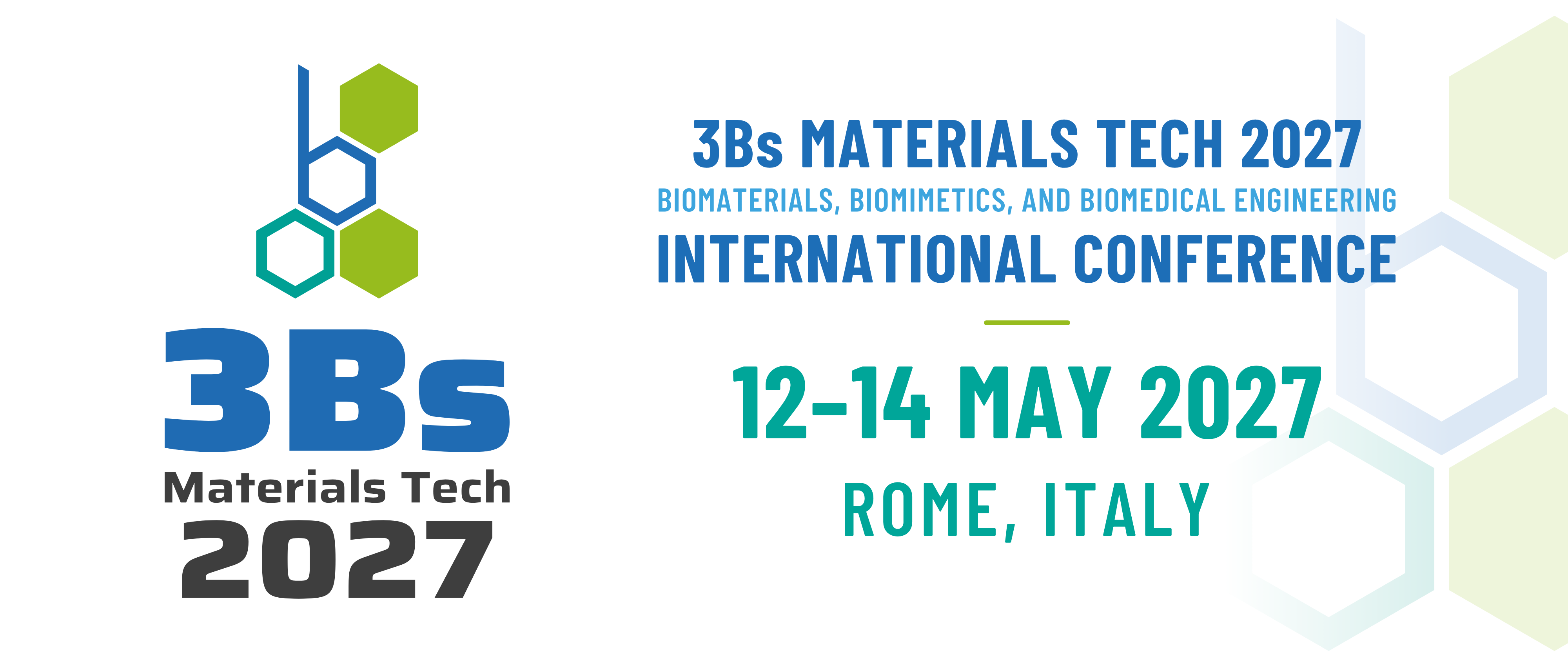 Biomaterials, Biomimetics, and Biomedical Engineering - 3Bs Materials Tech 2027 International Conference