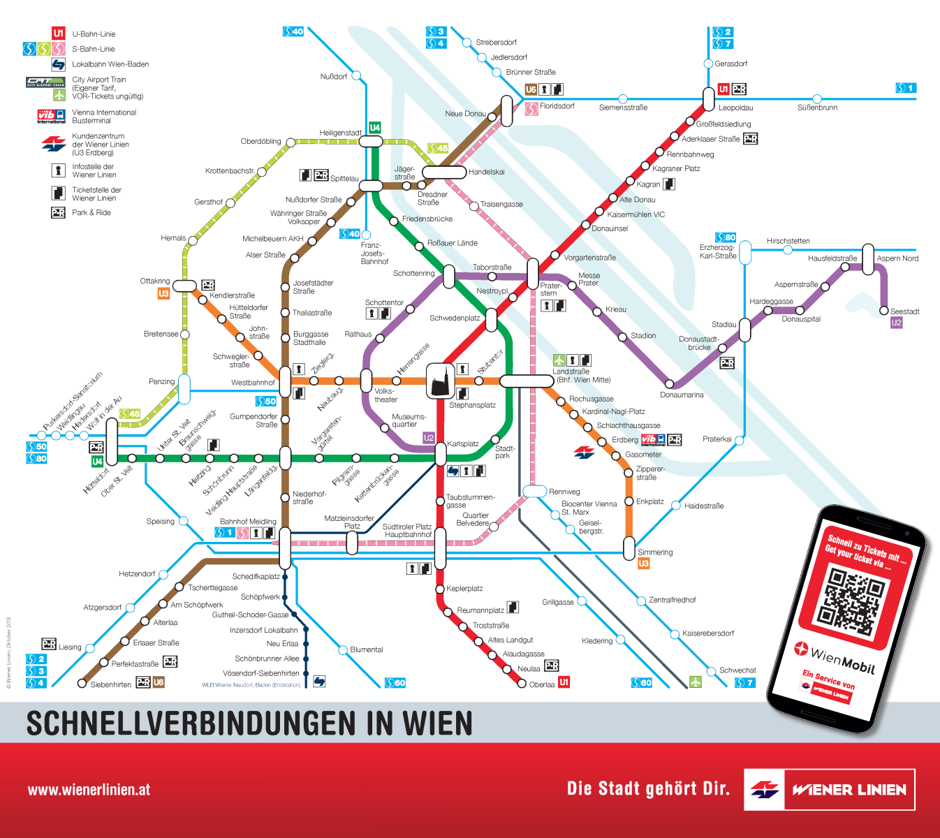 Vienna, Austria Public Transport map.